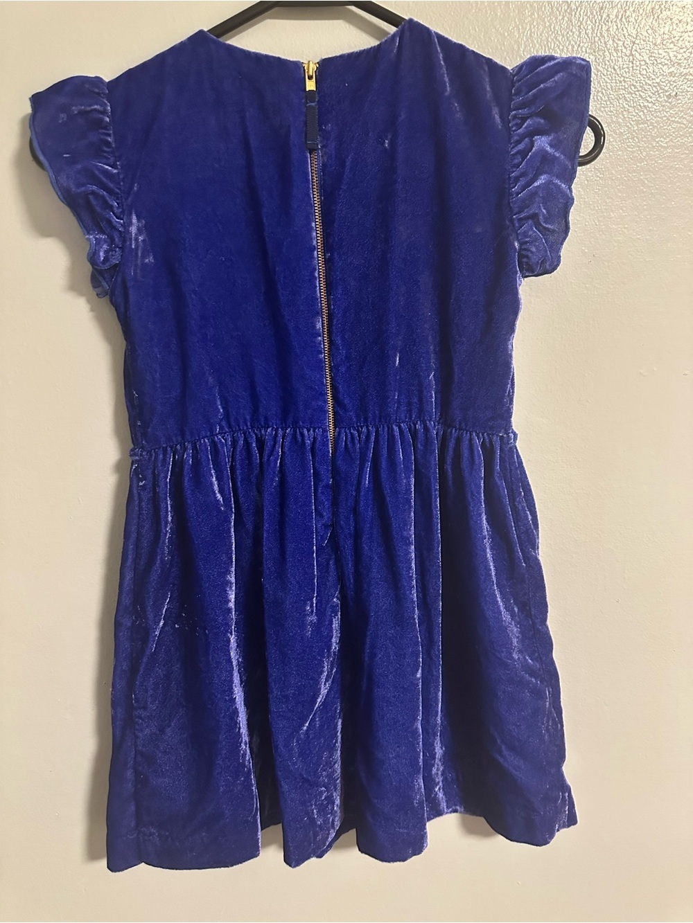 Crewcuts Plush Velvet Dress in Deep Blue Size 7 - Picture 3 of 8